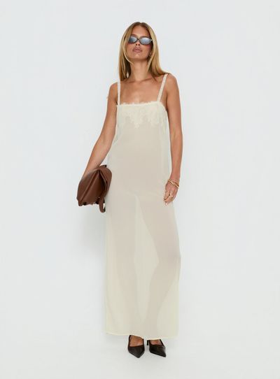 Lioness Glacial Sheer Maxi Dress Butter