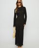 Lioness Haven Long Sleeve Maxi Dress Noir Polka - 1