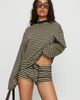 Lioness Kourt Bloomer Shorts Beige Stripe - 1
