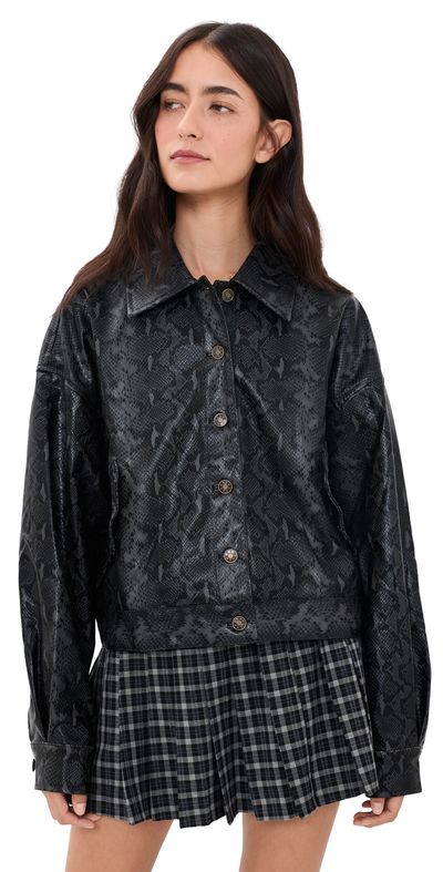 Lioness Lioness Angel Faux Leather Jacket Midnight