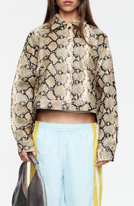 LIONESS LIONESS Angel Faux Snakeskin Jacket