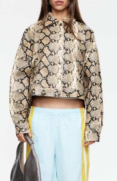 LIONESS LIONESS Angel Faux Snakeskin Jacket