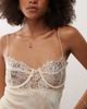 Lioness Lioness Angelic sheer lace bust detailing satin mini dress in ivory-White - 3