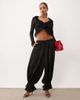 Lioness Lioness balloon pant with lace hem set in black - 1