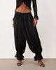 Lioness Lioness balloon pant with lace hem set in black - 2