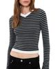 Lioness Lioness Barbie Long Sleeve Crop Top Midnight Stripe - 1