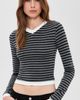 Lioness Lioness Barbie Long Sleeve Crop Top Midnight Stripe - 2