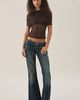 Lioness Lioness Bella Vita Sheer Lace Foldover Top in Brown, Women's at Urban Outfitters - 2