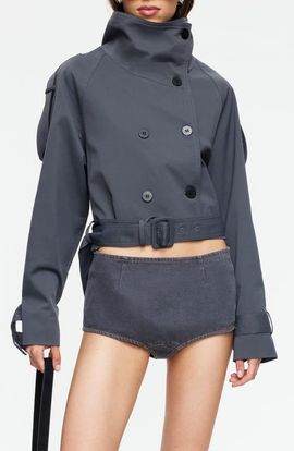 LIONESS LIONESS Blanc Crop Trench Coat