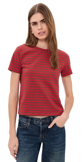 Lioness Lioness Bloom Baby Tee Lava Cocoa Stripe