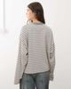 Lioness Lioness Bloom cotton blend long sleeve crew neck boxy T-shirt in ash stripe-Multi - 4
