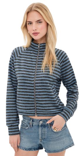 Lioness Lioness Bloom Knit Jacket Grey/Blue Stripe