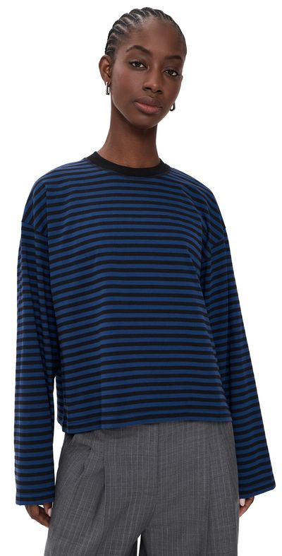 Lioness Lioness Bloom Long Sleeve Tee Black Navy Stripe