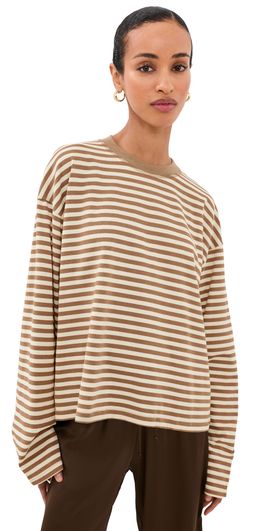 Lioness Lioness Bloom Long Sleeve Tee Chocolate Stripe
