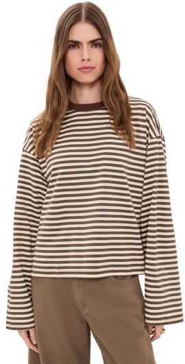 Lioness Lioness Bloom Long Sleeve Tee Sorbet Cocoa Stripe