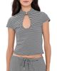 Lioness Lioness Bloom Peephole Tee Arctic Ink Stripe - 1