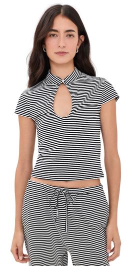 Lioness Lioness Bloom Peephole Tee Arctic Ink Stripe