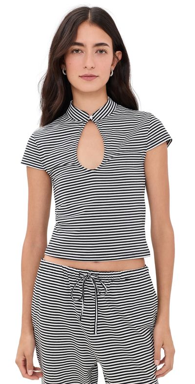 Lioness Lioness Bloom Peephole Tee Arctic Ink Stripe