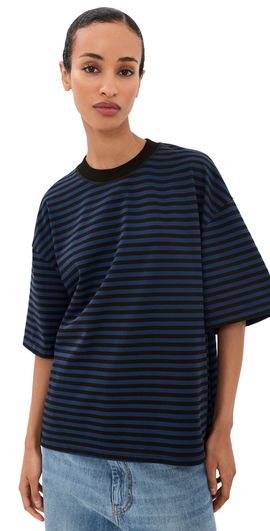 Lioness Lioness Bloom Short Sleeve Tee Black Navy Stripe