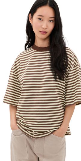 Lioness Lioness Bloom Short Sleeve Tee Sorbet Cocoa Stripe