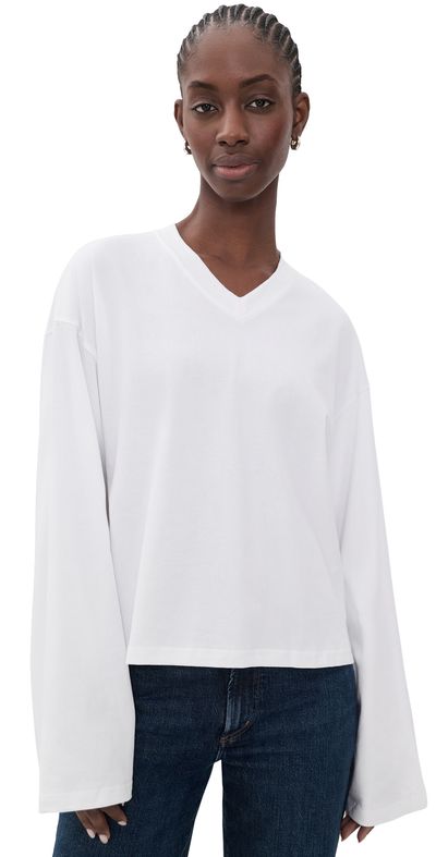 Lioness Lioness Bloom V Neck Long Sleeve Tee Porcelain