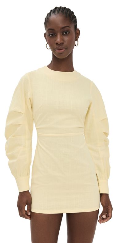 blonde blazer dress Élise pleated peplum-hem blazer dress in White L / White