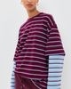 Lioness Lioness Bottega Shirt Burgundy Sky Stripe - 2