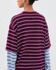 Lioness Lioness Bottega Shirt Burgundy Sky Stripe - 3