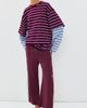 Lioness Lioness Bottega Shirt Burgundy Sky Stripe - 5