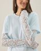 Lioness Lioness Bowen Double Layered Lace Long Sleeve Tee in Light Blue, Women's at Urban Outfitters - 3