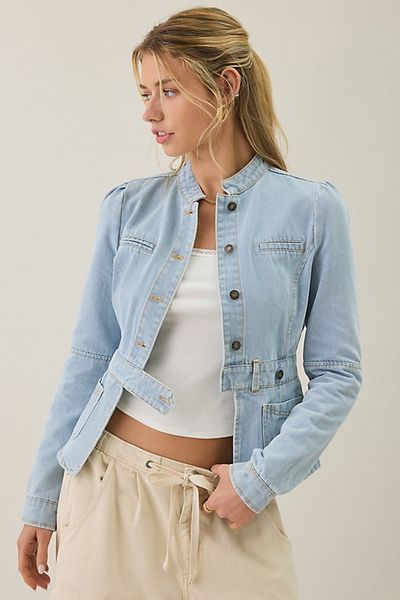 Lioness Lioness Brooklyn Denim Military Jacket in Light Blue, Women's at Urban Outfitters