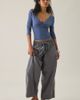 Lioness Lioness Canyon Plunging 3/4 Sleeve Crop Top in Blue, Women's at Urban Outfitters - 4