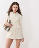 Lioness Lioness cheri structured button front tailored blazer mini dress in cream-White - 1