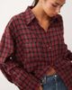 Lioness Lioness Clarity oversized shirt in deep red plaid - 3