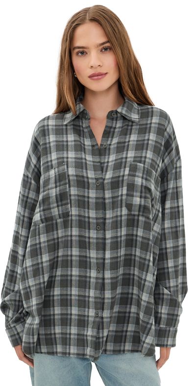 Lioness Lioness Clarity Shirt Slate Plaid