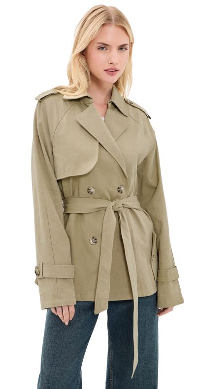Lioness Lioness Cropped Trencherous Coat Tan