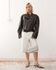 Lioness Lioness Driftwood faux leather structured wide sleeve buckle detail biker jacket in black - 2
