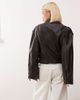 Lioness Lioness Driftwood faux leather structured wide sleeve buckle detail biker jacket in black - 4