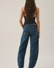 Lioness Lioness Dynasty Mid-Blue Belted Low-Rise Barrel Jeans in Mid/Blue, Women's at Urban Outfitters - 4