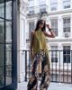 Lioness Lioness exclusive Gabriella halterneck chiffon drape top in olive-Green - 1