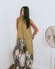 Lioness Lioness exclusive Gabriella halterneck chiffon drape top in olive-Green - 2