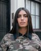 Lioness Lioness exclusive Hudson collar detail cropped bomber jacket in camo-Green - 1