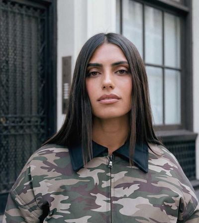 Lioness Lioness exclusive Hudson collar detail cropped bomber jacket in camo-Green