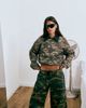 Lioness Lioness exclusive Hudson collar detail cropped bomber jacket in camo-Green - 2