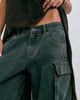Lioness Lioness exclusive Sweetness low rise pocket detail oversized cargo jeans in washed black - 2