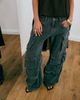 Lioness Lioness exclusive Sweetness low rise pocket detail oversized cargo jeans in washed black - 4