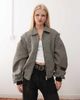 Lioness Lioness Exclusive Vista contrast stitch bomber jacket in ash tweed-Gray - 1