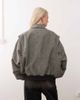 Lioness Lioness Exclusive Vista contrast stitch bomber jacket in ash tweed-Gray - 4