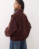 Lioness Lioness Exclusive Vista leather look contrast stitch bomber jacket in shiraz-Red - 2
