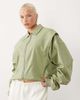Lioness Lioness exclusive Vista leather look contrast stitch bomber jacket in soft khaki-Green - 1
